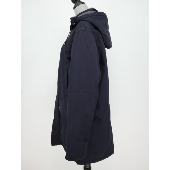 Lands End Coat Mens Medium 38 40 Navy Blue Zip Hooded Fleece Lined Jacket Cargo - Picture 5 of 16